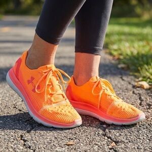Under Armour Threadborne Slingflex Running Shoes Neon Orange Coral Women's 9.5